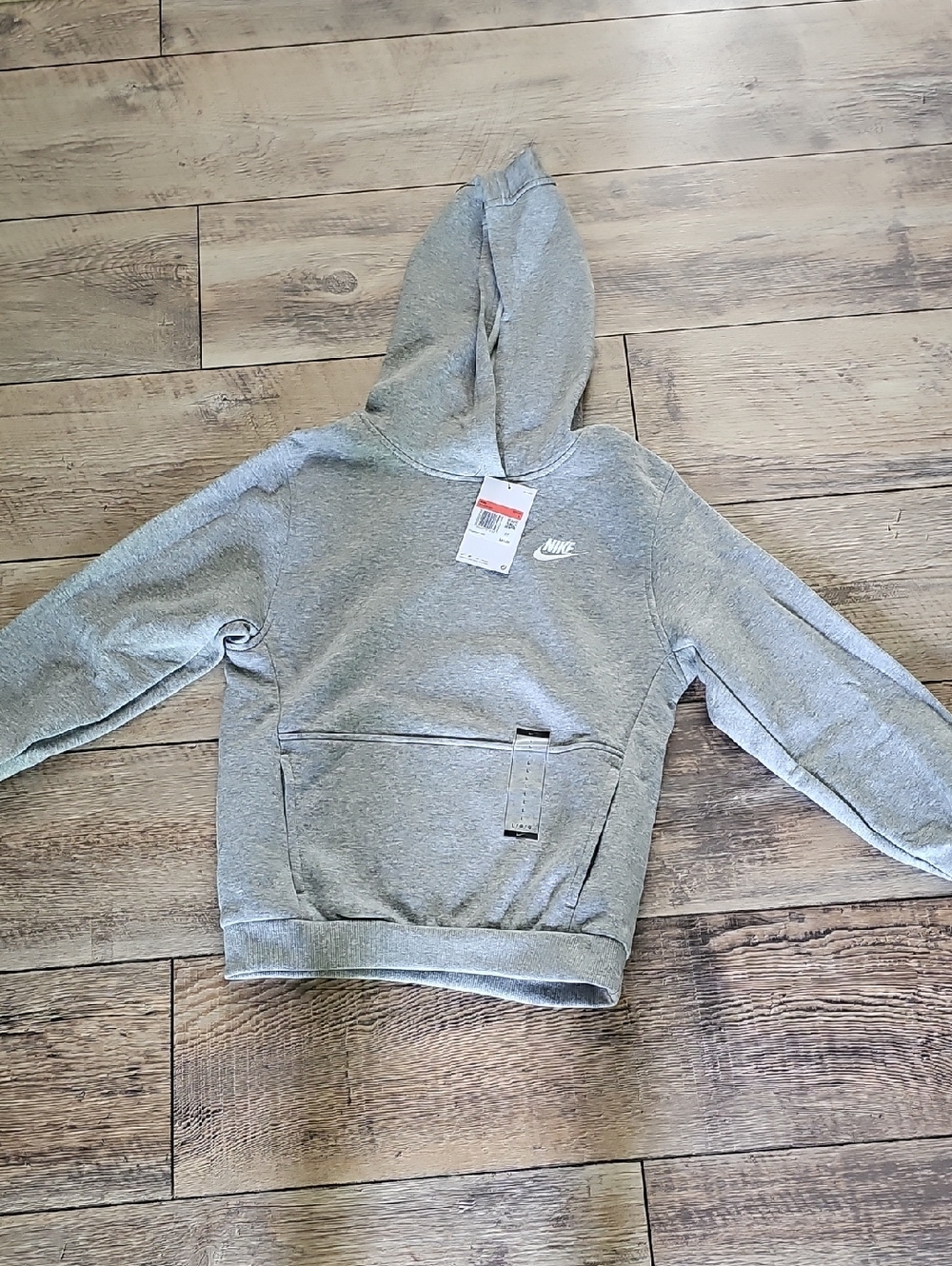Nike Youth Grey Hooded Pullover Sweatshirt